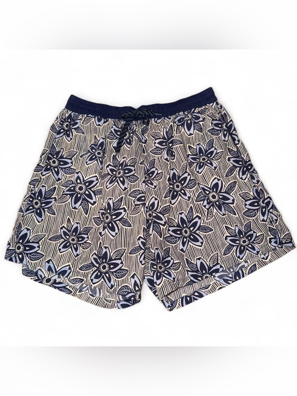 Catalina Blue and White Floral Swim Trunks